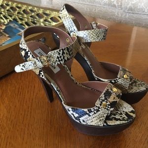 Snake skin pattern heels